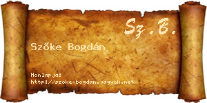 Szőke Bogdán névjegykártya